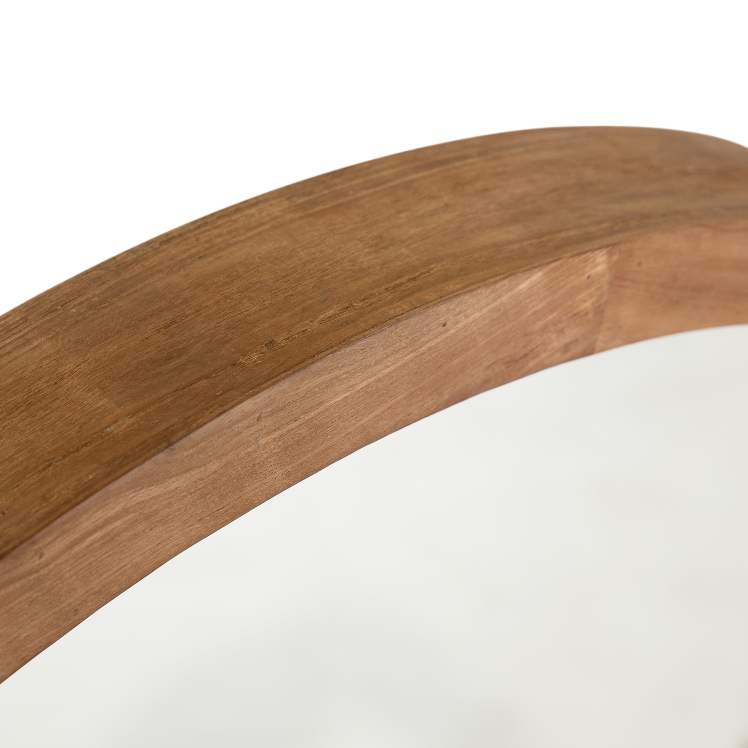 Ronde teak spiegel