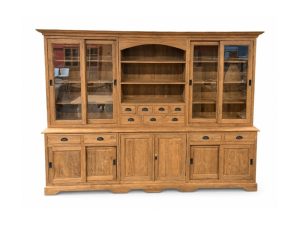 Grote teak vitrinekast van 310 bij De Loods