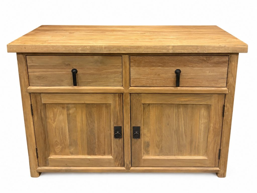 teak dressoir met twee lade en twee deuren 120cm