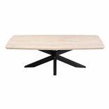 Eiken salontafel met metalen spinpoot De Loods meubelen Heist-op-den-Berg Rechthoekige eiken salontafel met spinpoot