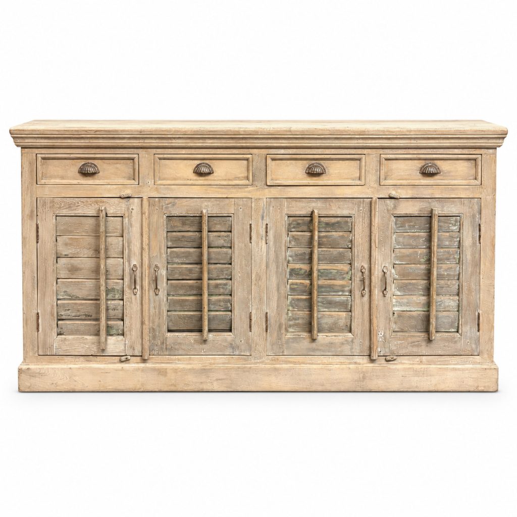 Indisch kast dressoir met shutter deuren en lades