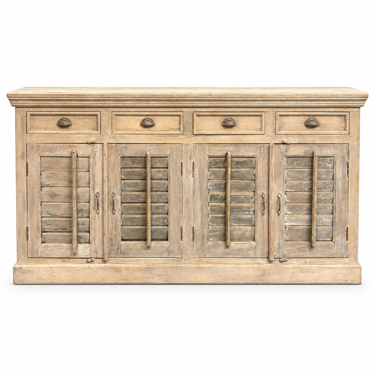Indisch dressoir met shutter deuren en 4 lades