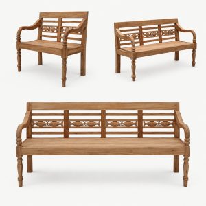 Teak banken stationbanken De Loods meubelen teak en eik Sfeerfoto meubelwinkel De Loods Heist-op-den-berg teak eik e