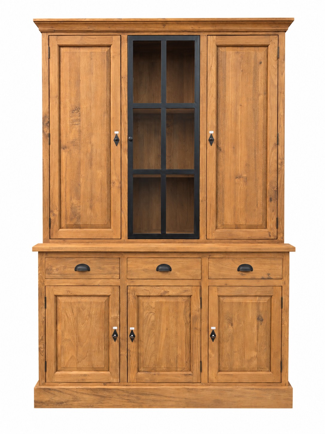 Teak buffetkast met vitrinedeur 150cm