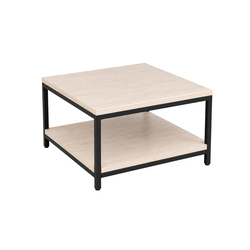 eiken salontafel De Loods meubelen Heist op den Berg 90cm Eiken salontafel met legger metalen onderstel